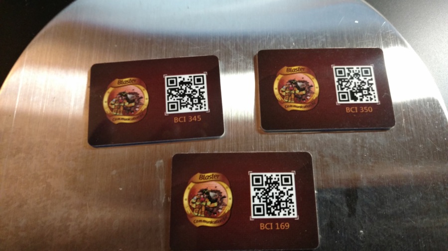NFC BCI stickers with QR code and unique BCI serial number